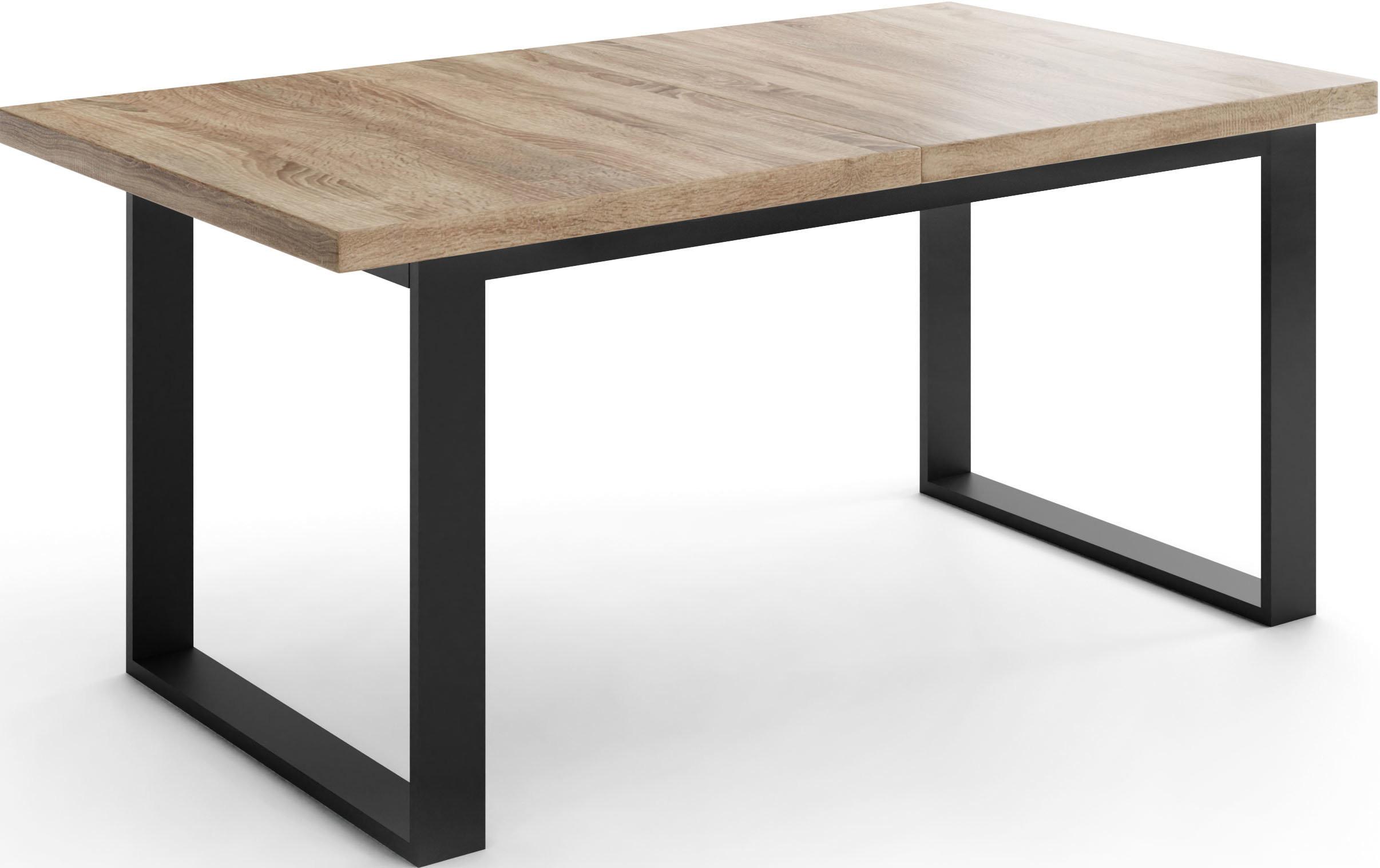 ESSTISCH Valentino rechteckig ausziehbar, Sonoma Eiche 160/240/90/75 cm - Schwarz/Sonoma Eiche, Holzwerkstoff/Metall (90/240/75cm) - WFL GROUP