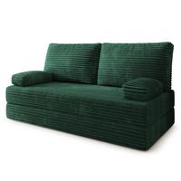 BETTSOFA SILAR aus Schaumstoff Kordstoff Grün Schlaffunktion - Grün, Textil (170/86/80cm) - MASSENO