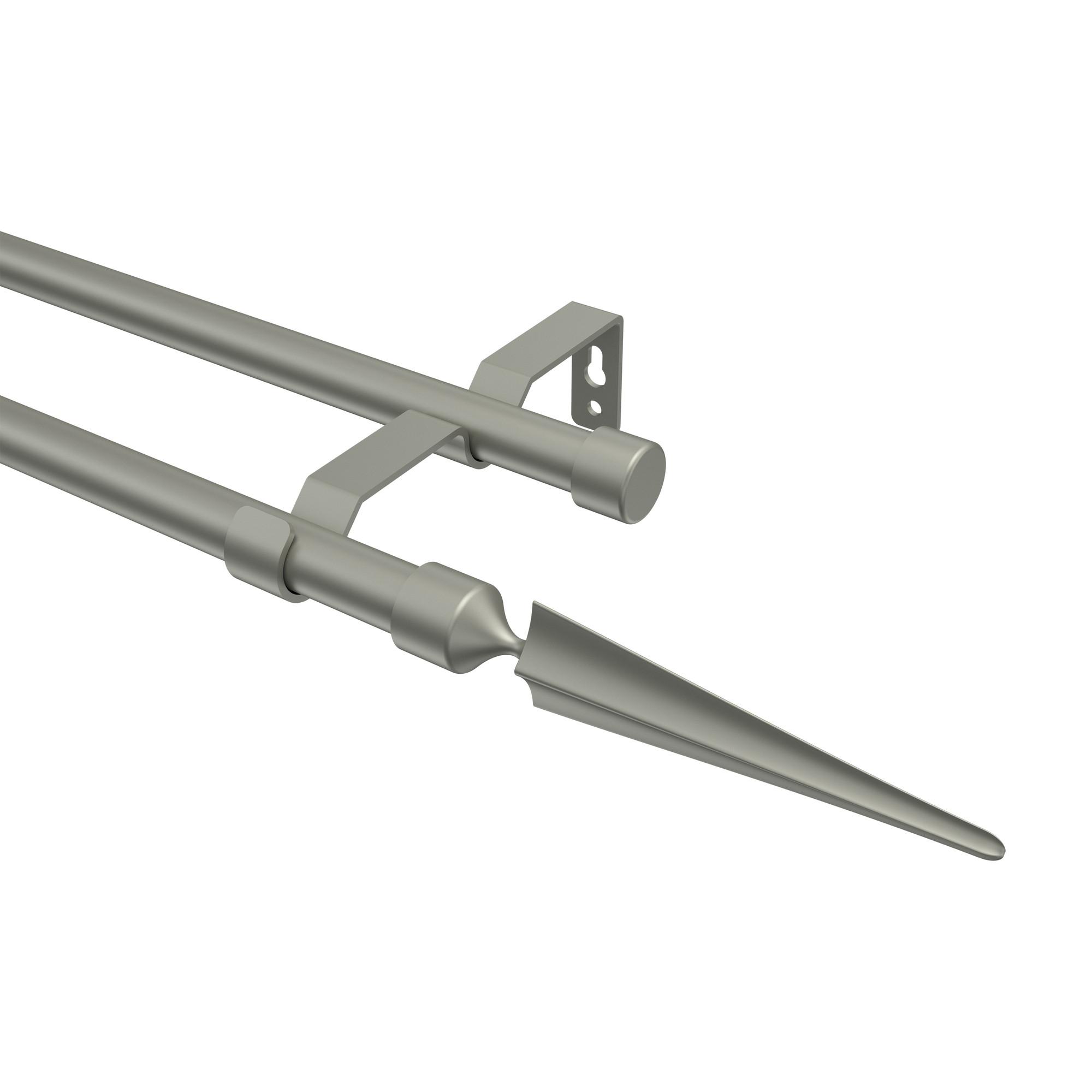 GARDINENSTANGE Olymp Lorenzo 180 cm, 2-läufig (ohne Ringe), 16 mm Ø Chrom matt - Chromfarben/Nickelfarben, Metall (180cm) - INTERDECO