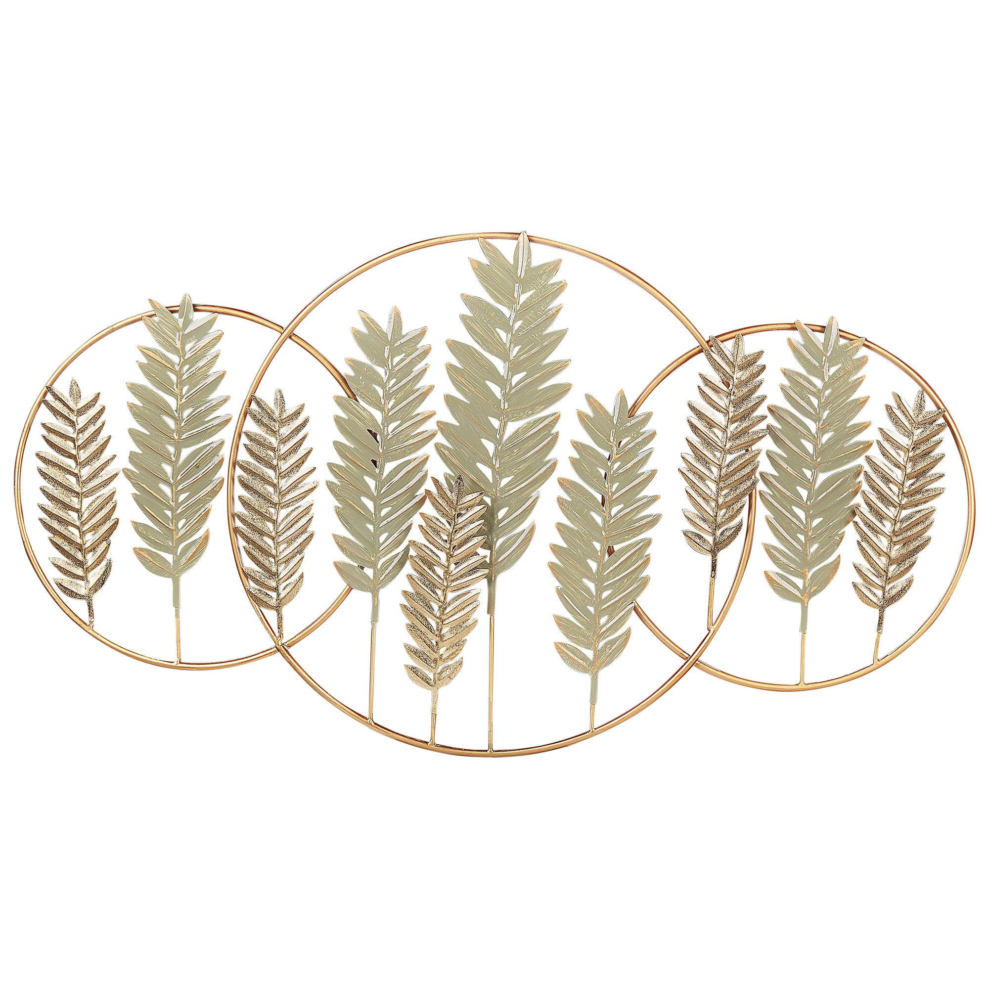 WANDDEKORATION Metall gold/grün Copernicium - Goldfarben, Metall (90/50/1cm) - Beliani
