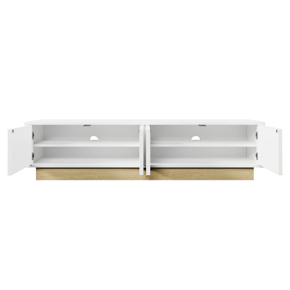 TV-LOWBOARD holzoptik & geschwungenes design - Weiß, Holzwerkstoff (175/41.5/40cm) - Urban Meuble
