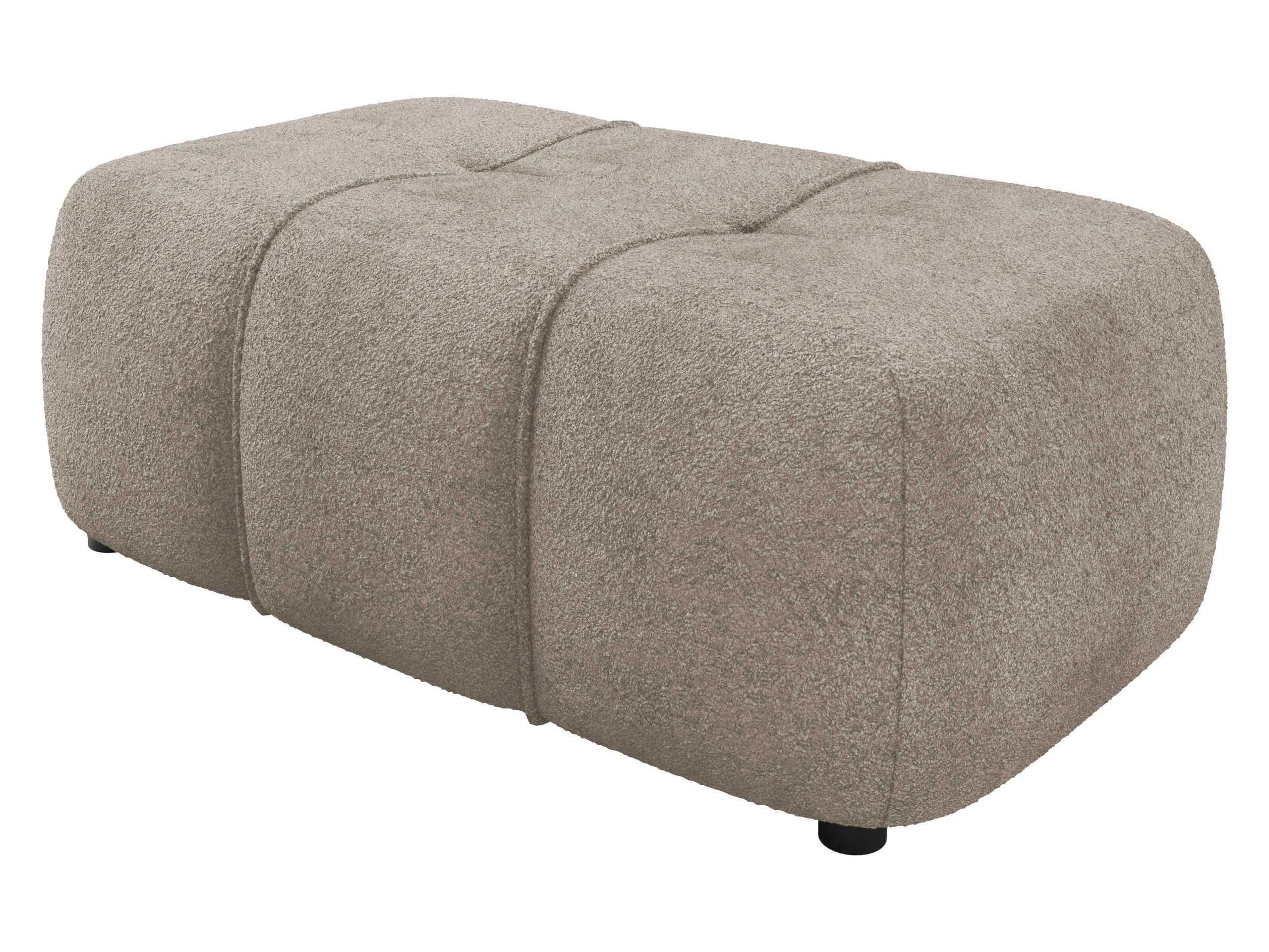 POLSTERHOCKER Furyn Boucle - Schwarz/Braun, Holzwerkstoff/Kunststoff (93/38/62cm) - MIRJAN24