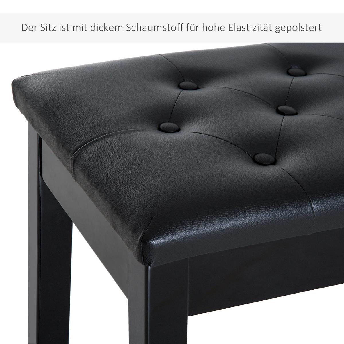 KLAVIERHOCKER, Klavierbank, Schwarz - Schwarz, Holz (36/50/76cm) - HOMCOM