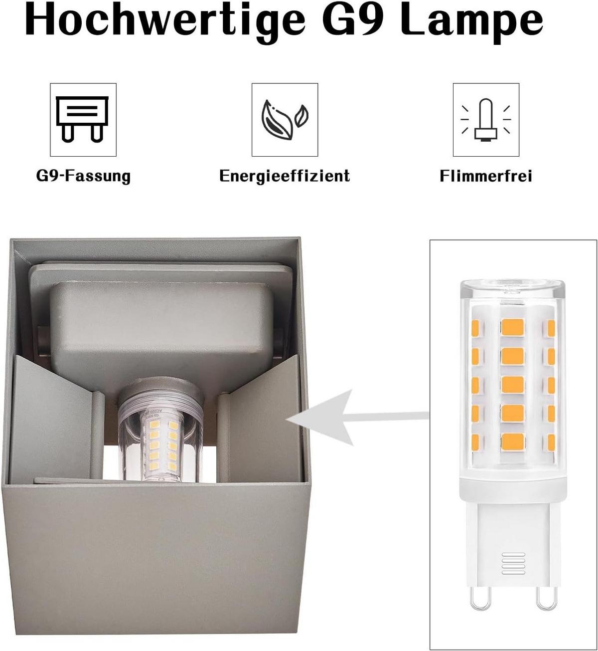 WANDLEUCHTE Luminesce 22/11.5/22 cm - Grau, Metall (11.5/22/22cm) - ZMH