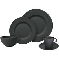 KOMBI-SET Manufacture Rock schwarz 20-tlg. - Schwarz, Keramik (28/32/38cm) - Villeroy & Boch