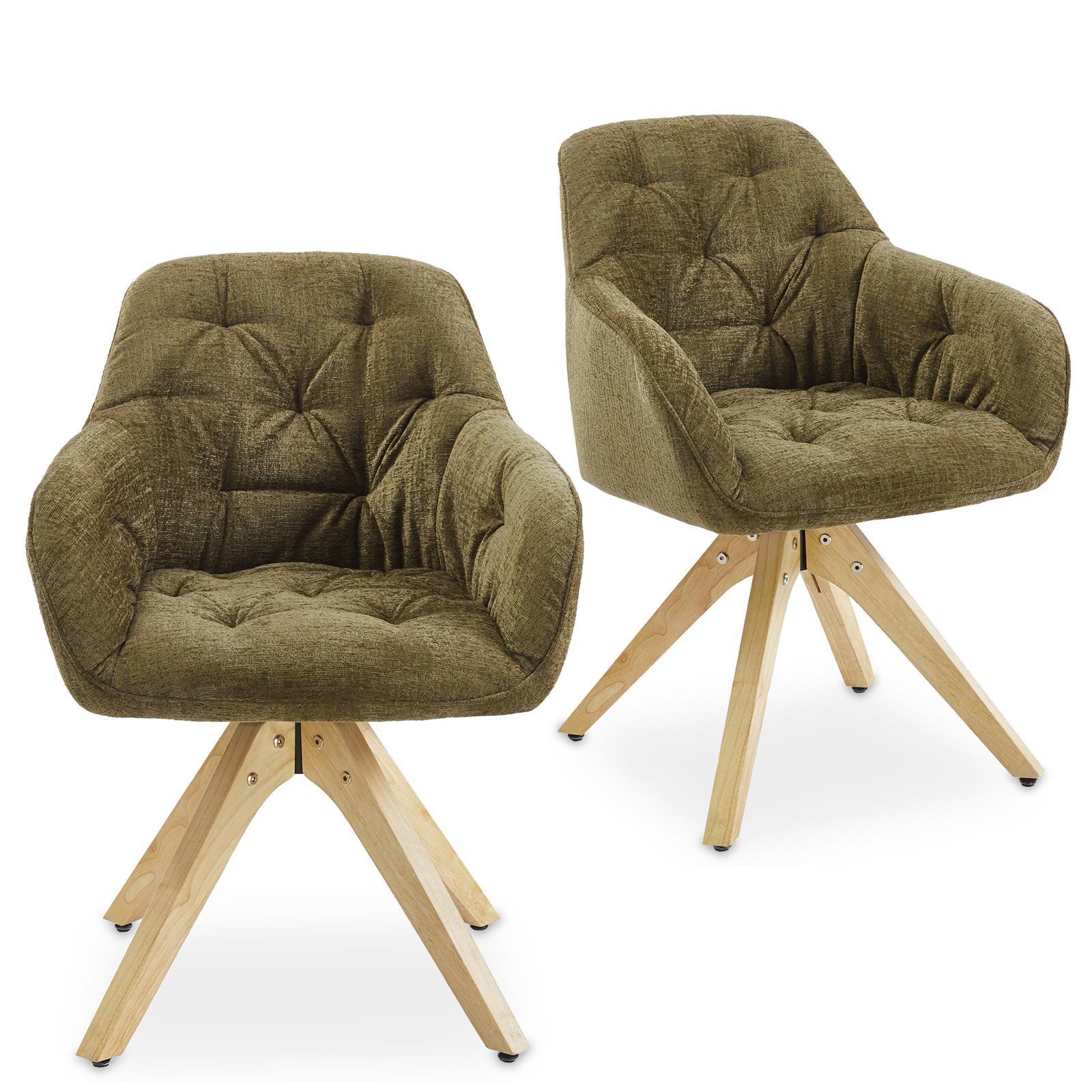 ESSZIMMERSTÜHLE SAGA 2er-Set olivgrün - Olivgrün, Textil (57/81/62cm) - IDIMEX