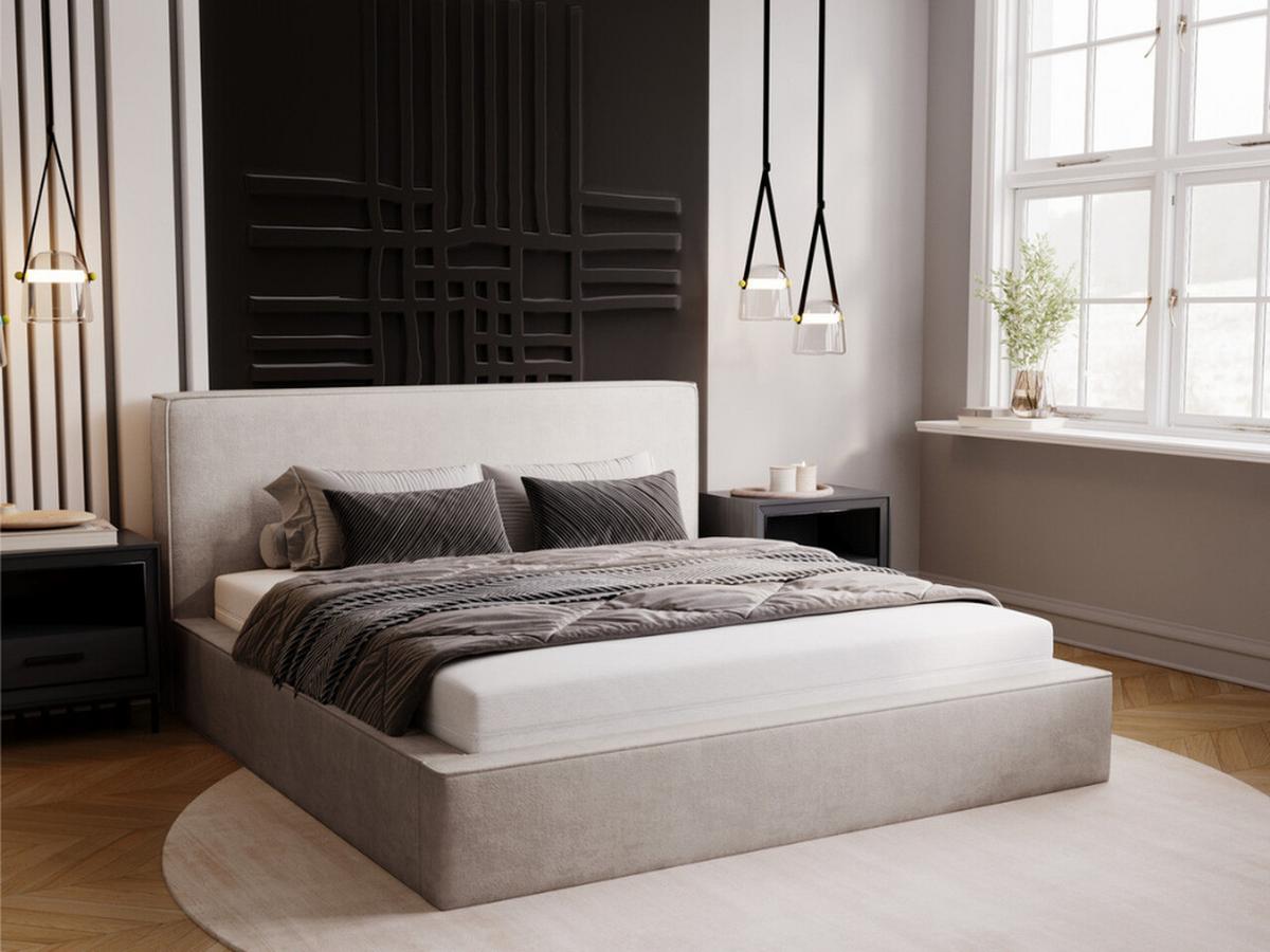 POLSTERBETT Monaco 180x200 Hellgrau - Hellgrau, Textil (180/200cm) - Graingold