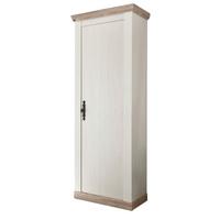 GARDEROBENSCHRANK Pinie weiß, Oslo Pinie Landhaus, Garderobe oder großer Schuhschrank, 73 x 201 cm - Anthrazit/Weiß, Holzwerkstoff/Metall (73/201/38cm) - Furn.Design