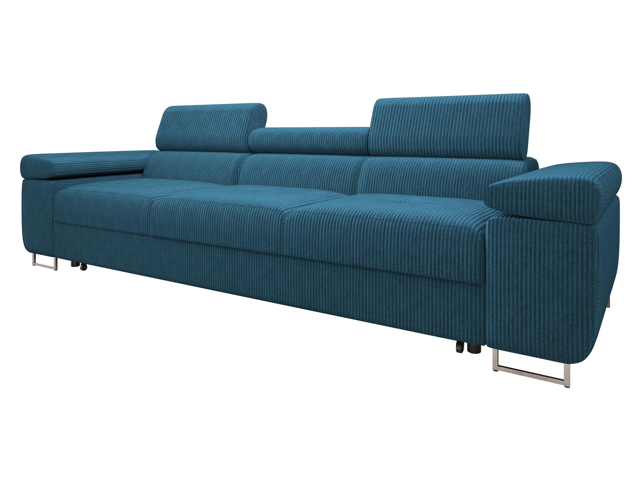 SCHLAFSOFA Torezio 3 Bis Cord - Blau, Holz/Textil (263/90/102cm) - MIRJAN24