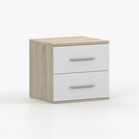 NACHTTISCH OMEGA III 22, 55/51/44, 2 Schubladen, Sonoma-Eiche - Sonoma Eiche, Holzwerkstoff (55/44/51cm) - imoebel24