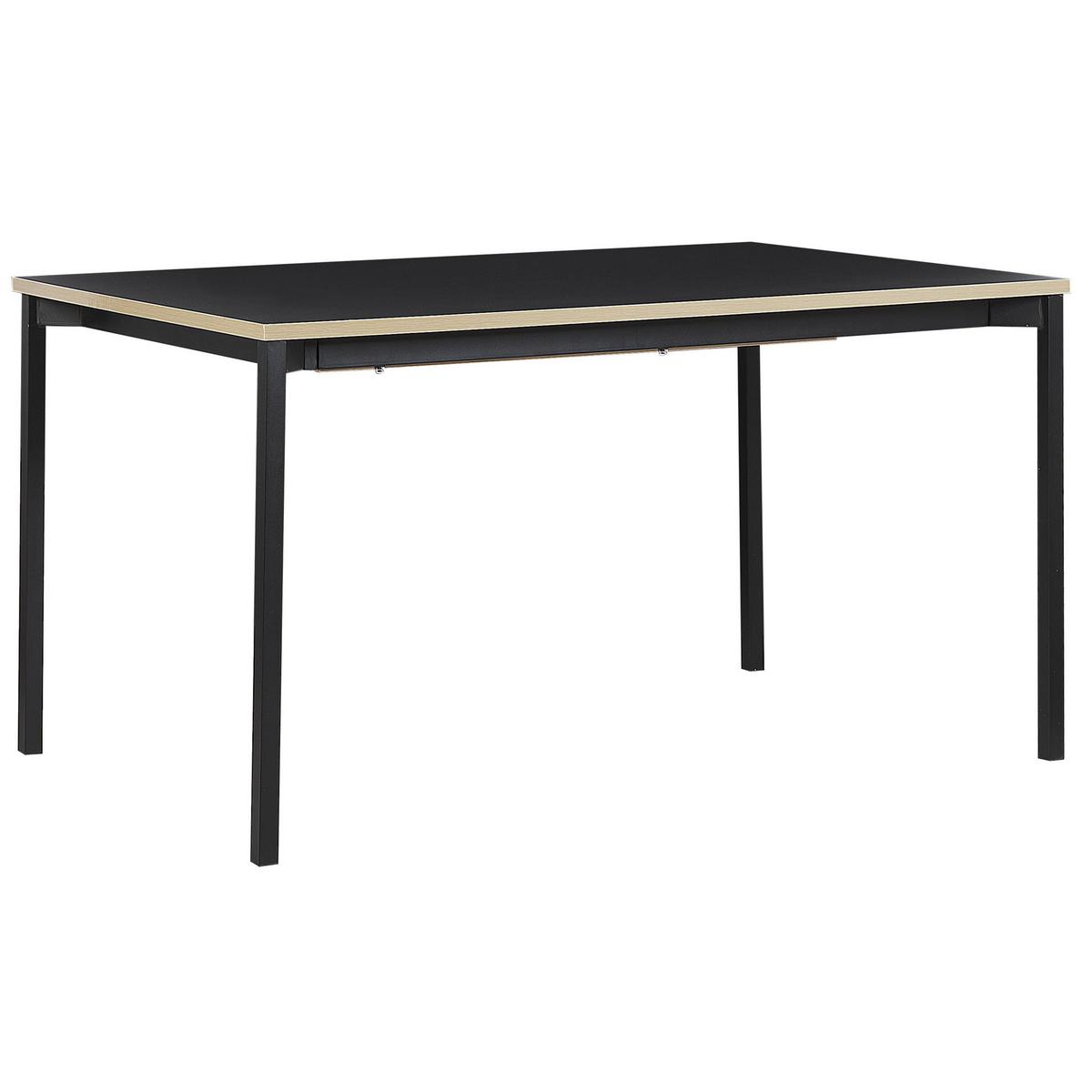 KONFERENZTISCH Ausziehbar 90/140-190 cm Schwarz Avis - Schwarz, Holzwerkstoff (140/90/76cm) - Beliani