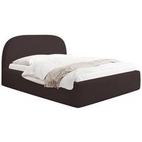 POLSTERBETT Puro mit Bettkasten, Braun Boucle 180 x 200 cm – mit Metall-Lattenrost - Birkefarben/Schwarz, Holzwerkstoff/Kunststoff (180/200cm) - WFL GROUP