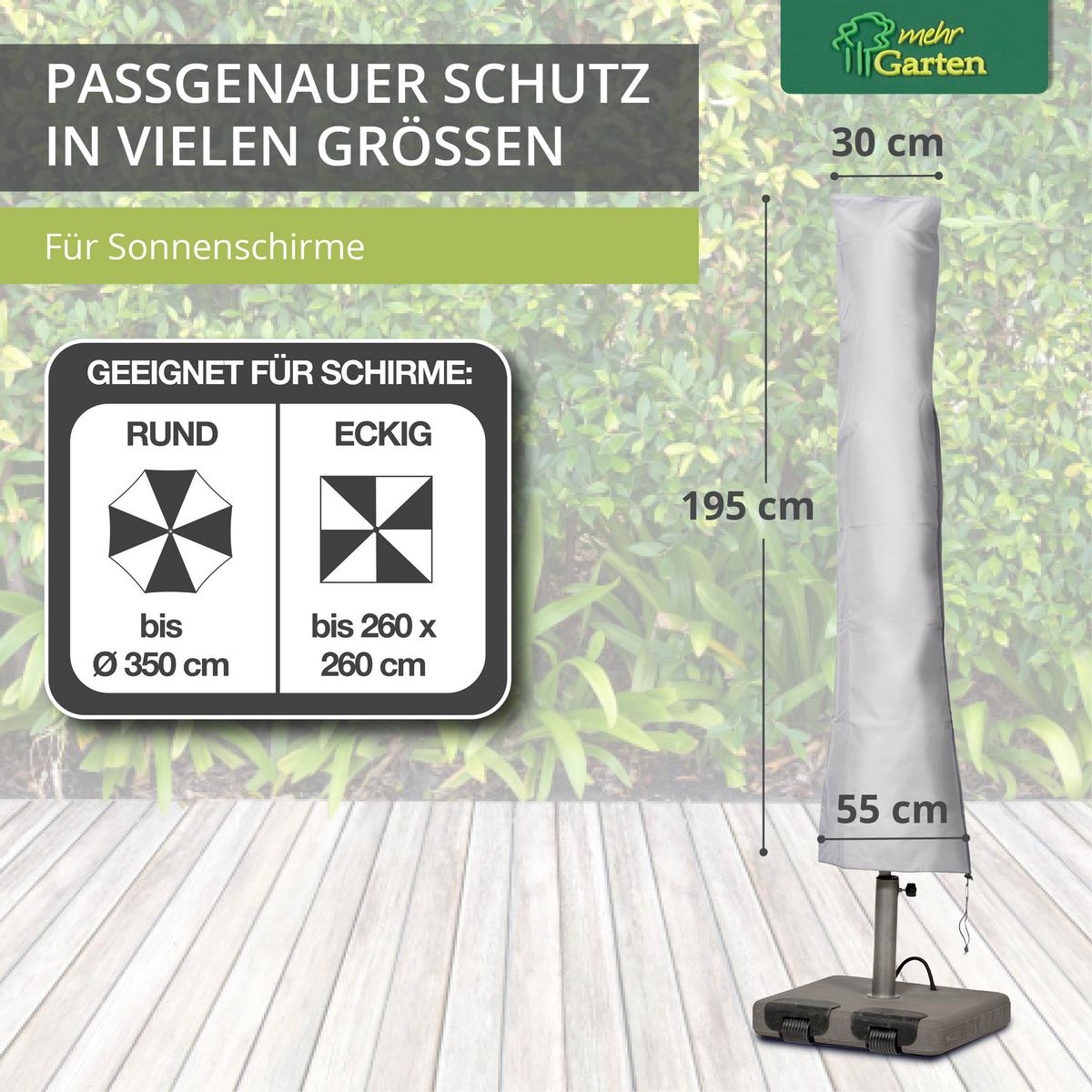 SCHUTZHÜLLE für Sonnenschirme SHP-60171 - Grau, Kunststoff (55/220/1cm) - mehr Garten