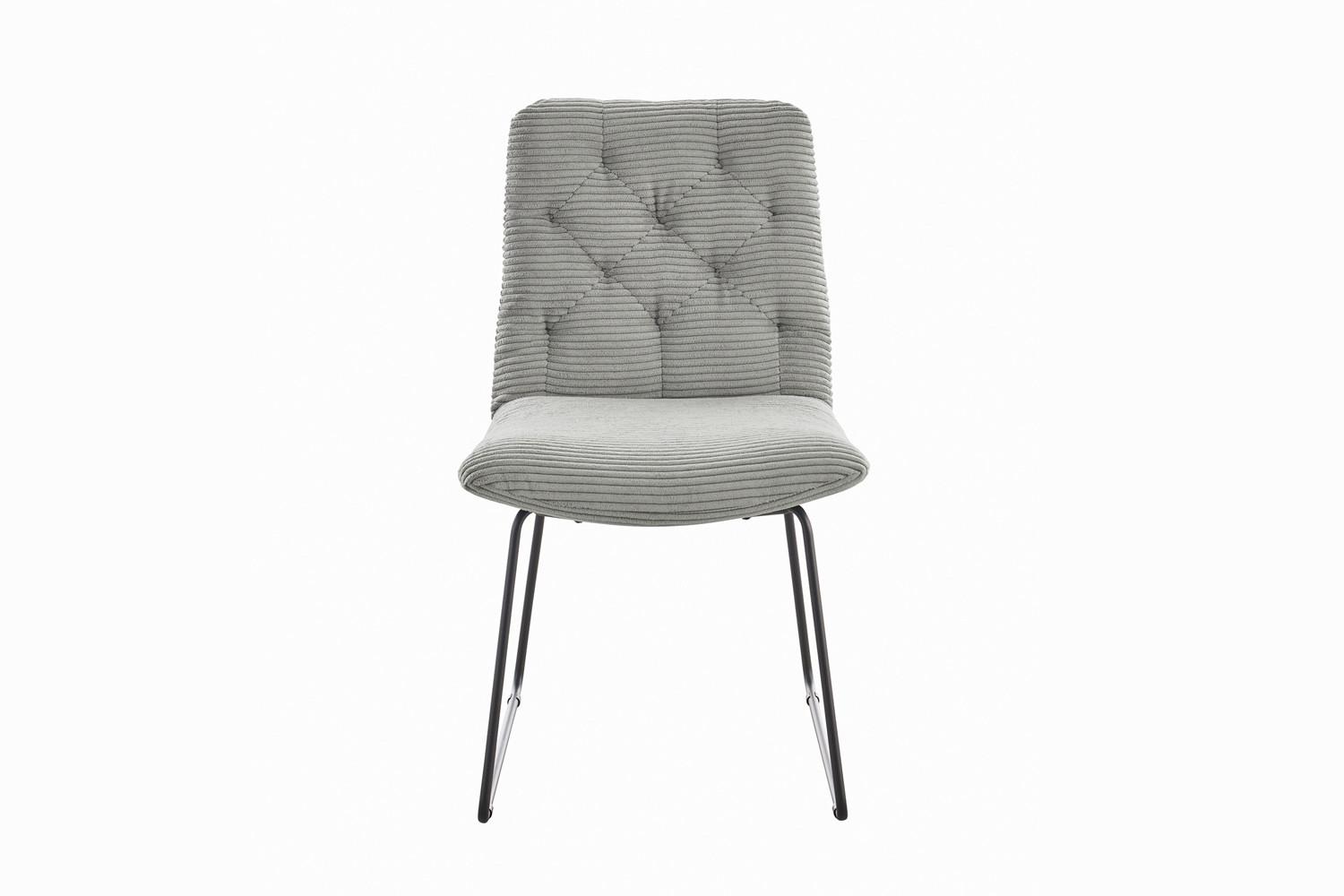 ESSZIMMERSTUHL NEW CHARME Steingrau Cord (1er-Set) - Hellgrau/Grau, Textil (52/87/66cm) - KAWOLA