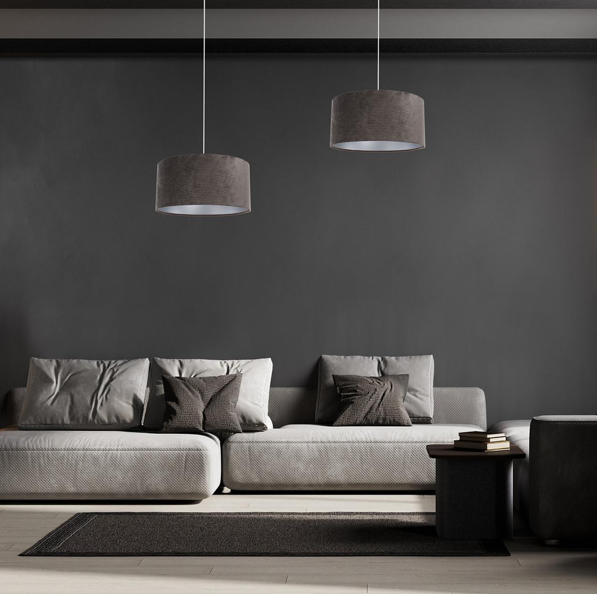 HÄNGELEUCHTE Silber 40/20 cm - Silberfarben/Braun, Kunststoff (40/0.4/20cm) - ONZENO