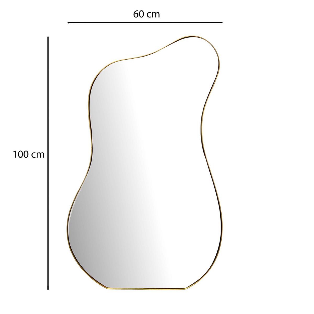 WANDSPIEGEL Asymmetrisch Metall Gold 60x100 cm Moderner Rahmen - Goldfarben, Glas (60/100/3cm) - KADIMA DESIGN