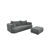 SCHLAFSOFA Anike Inkl. Polsterhocker - Dunkelgrau, Holzwerkstoff/Textil (240/78/110cm) - Fun Möbel
