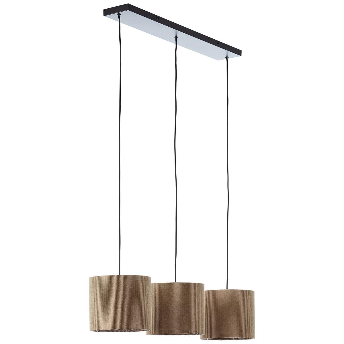 PENDELLEUCHTE Cord-Lampenschirm 60100/22 - Grau, Metall (23/94/150cm) - Brilliant
