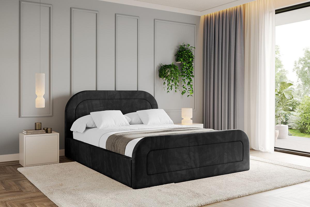 POLSTERBETT mit Bettkasten, Fußteil und Lattenrost, Boxbett ohne Matratze - LERAY-Z 120x200 Schwarz - Schwarz, Holzwerkstoff/Textil (120/200cm) - ALTDECOR