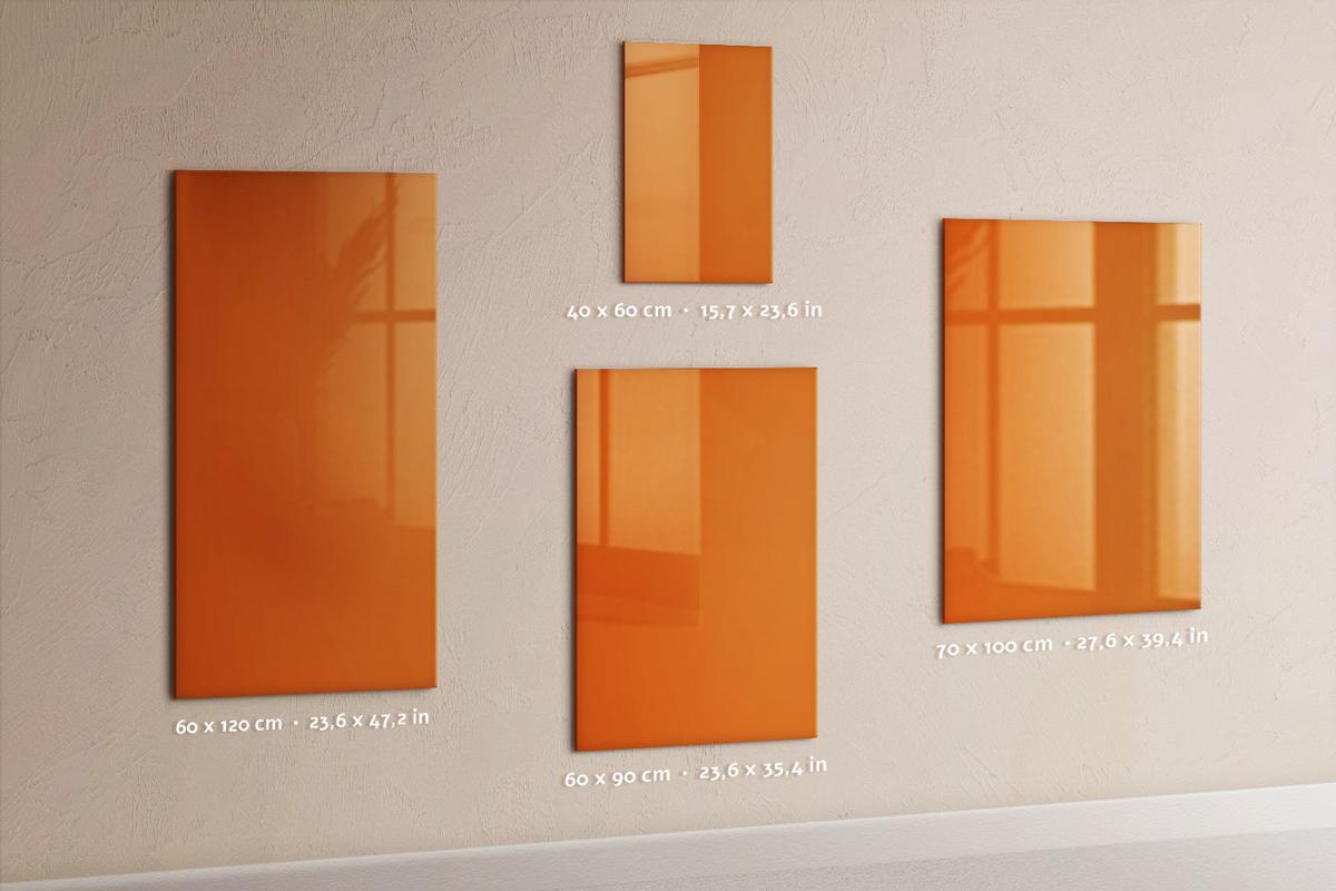 MAGNETTAFEL 60x90 Orange schwarzer Marker - Orange, Glas (60/0.4/90cm) - TULUP