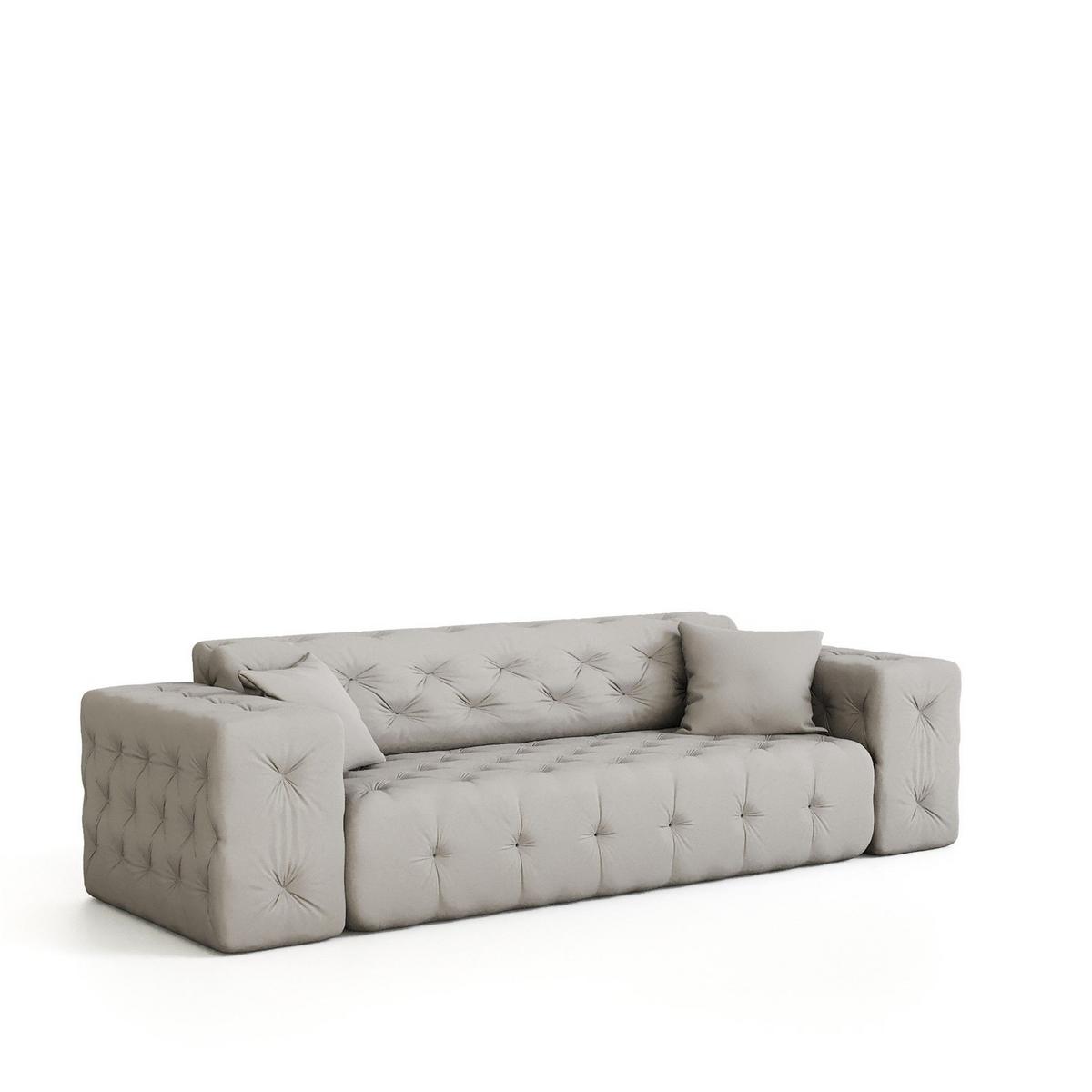 SOFA 3-sitzer Chantal - Grau, Holzwerkstoff/Textil (251/78/96cm) - Fun Möbel