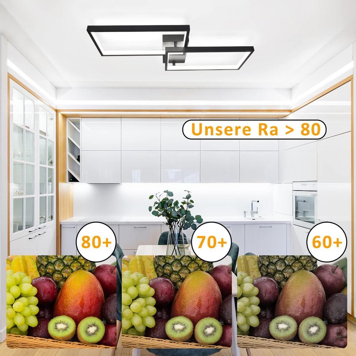 LED-DECKENLEUCHTE Kranzmarck 29/7/60 cm - Schwarz, Metall (60/29/7cm) - ZMH
