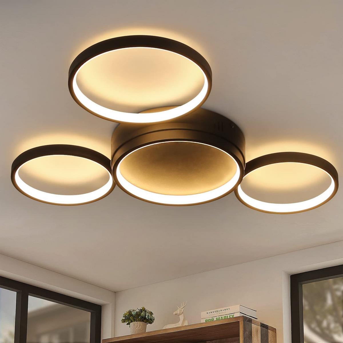 LED-DECKENLEUCHTE Carina 61.5/46.5/6 cm - Schwarz, Metall (61.5/46.5/6.3cm) - ZMH