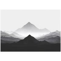 FOTOTAPETE Gebirge Aquarell Grau 150x105 cm - Multicolor, Papier (150/105cm) - Wallarena