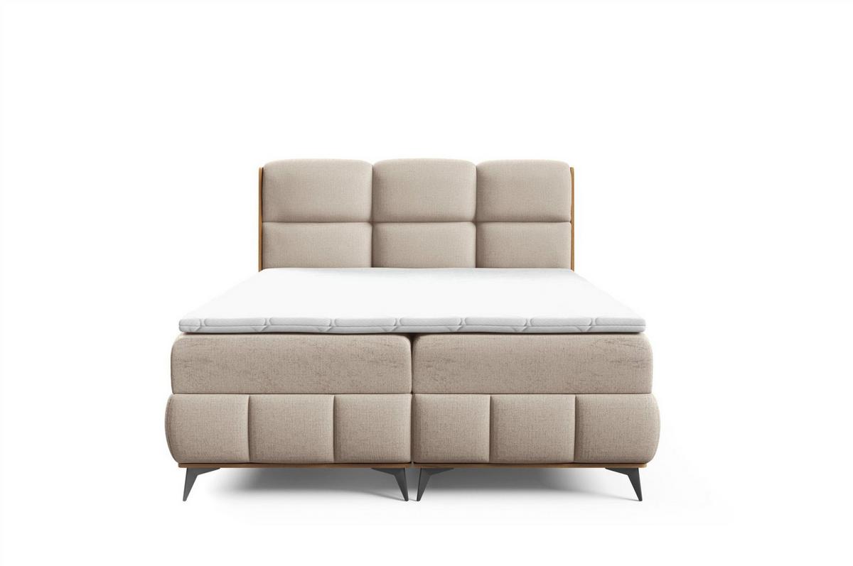 BOXBETT Charlie Premium - Beige, Holzwerkstoff/Textil (180/200cm) - Fun Möbel