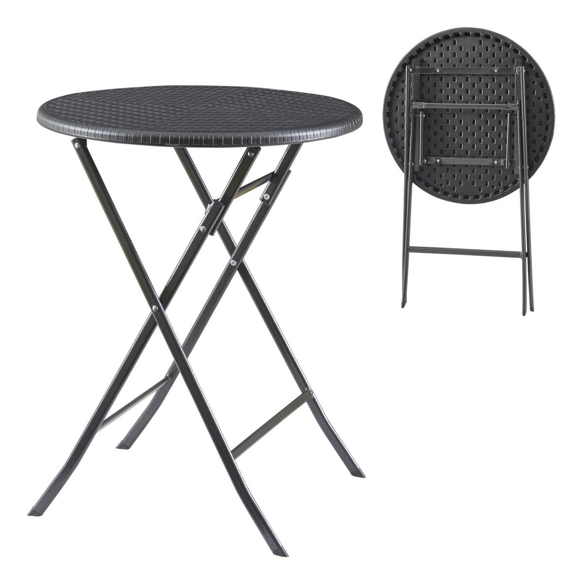 KLAPPTISCH Mark - Schwarz, Kunststoff/Metall (60/60/74cm) - [en.casa]
