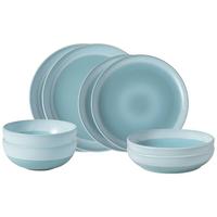 EINSTEIGER-SET Perlemor Aqua blau 8-tlg. - Blau, Keramik (2/2/2cm) - like.Villeroy & Boch