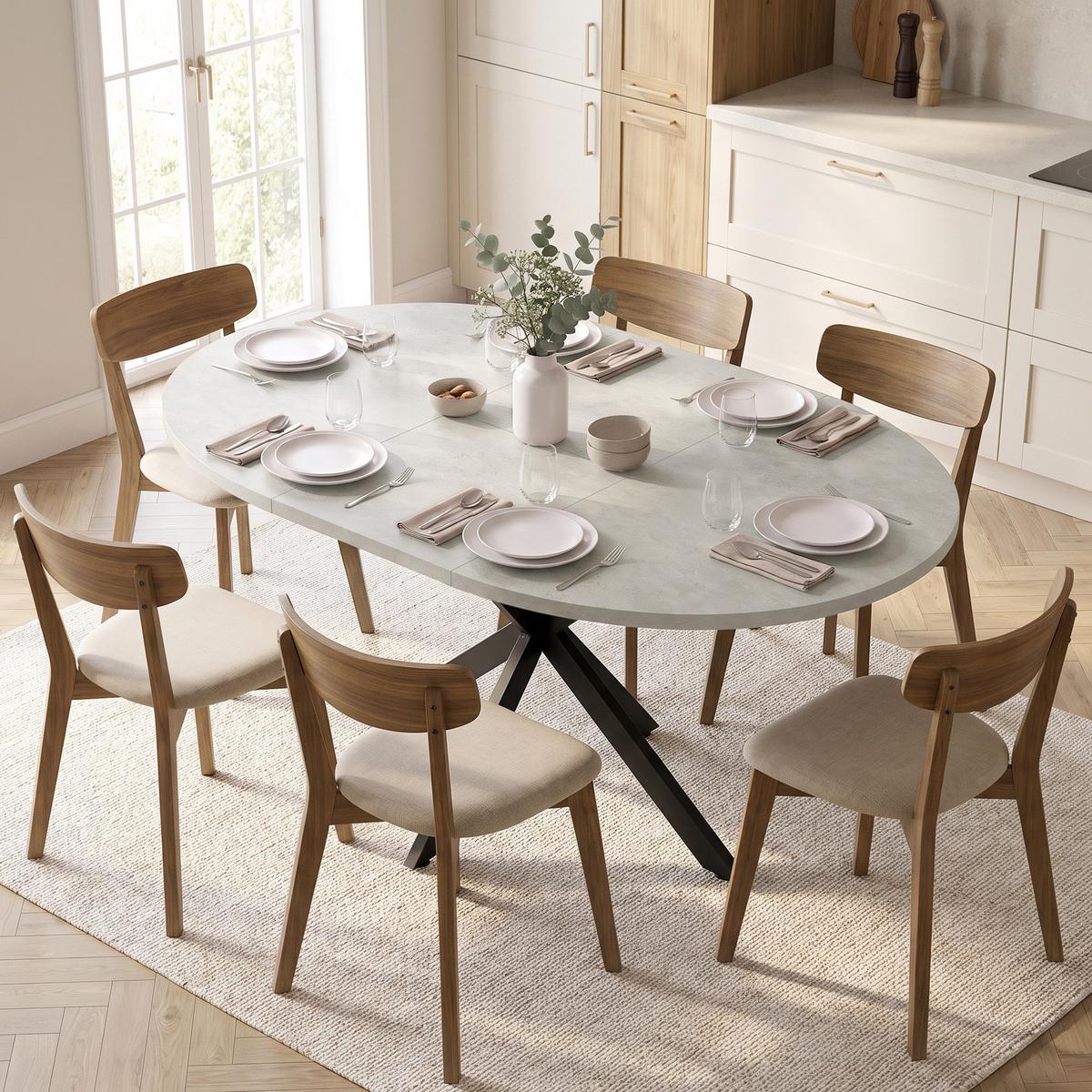 AUSZIEHBARER-ESSTISCH MDF Stahl Grau - Schwarz/Grau, Holzwerkstoff/Metall (135/100/75cm) - HOMCOM