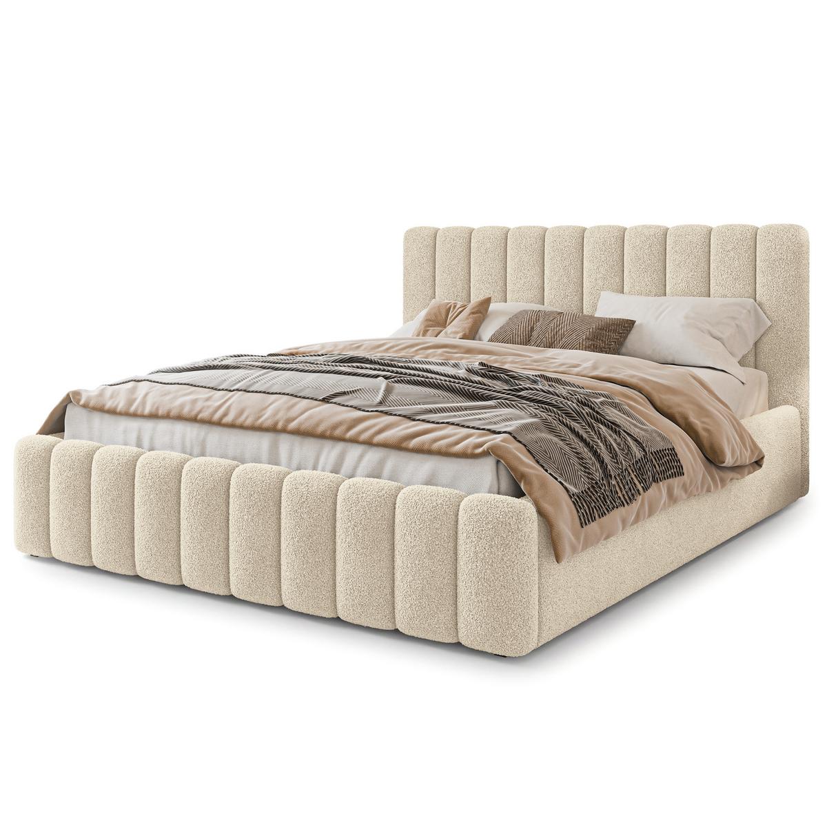 POLSTERBETT DINESE Q 160x200 cm mit Bettkästen - Creme - Creme, Holz (160/200cm) - MASSENO