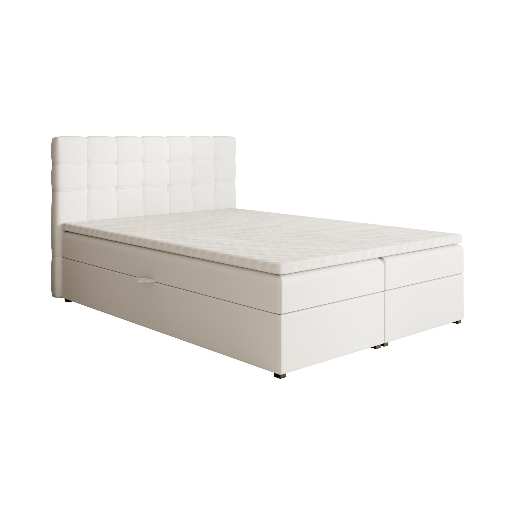 POLSTERBETT Topiq 144/203/103 weiß - Weiß, Holzwerkstoff/Textil (140/200cm) - Beautysofa