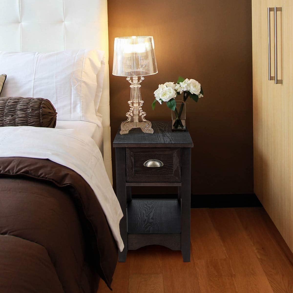 BEISTELLTISCH 59cm Dunkelbraun - Braun, Holz (33/56/59cm) - COSTWAY