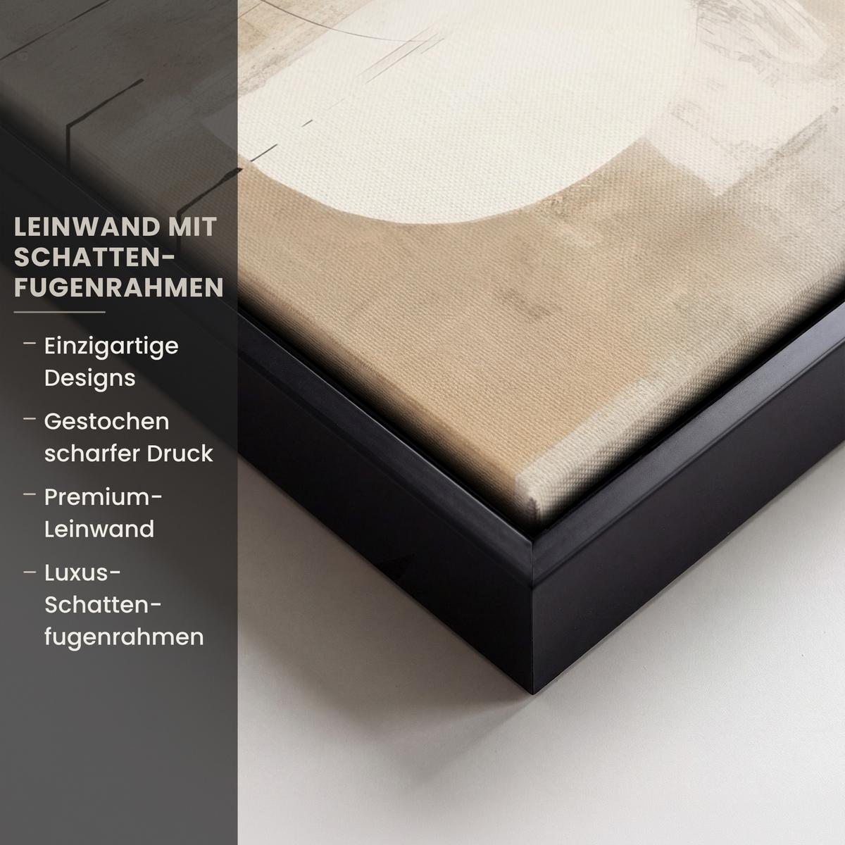 LEINWAND Bilder mit Rahmen - Abstrakt - Kunst - Grau - 40x30 - Hellgrau, Textil (40/30cm) - MuchoWow