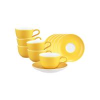 ESPRESSOTASSE MIT UNTERTASSE Liberty Pure Colors Yellow Glow 90 ml 6er Set - Gelb, Keramik (12/6.6/12cm) - Seltmann Weiden