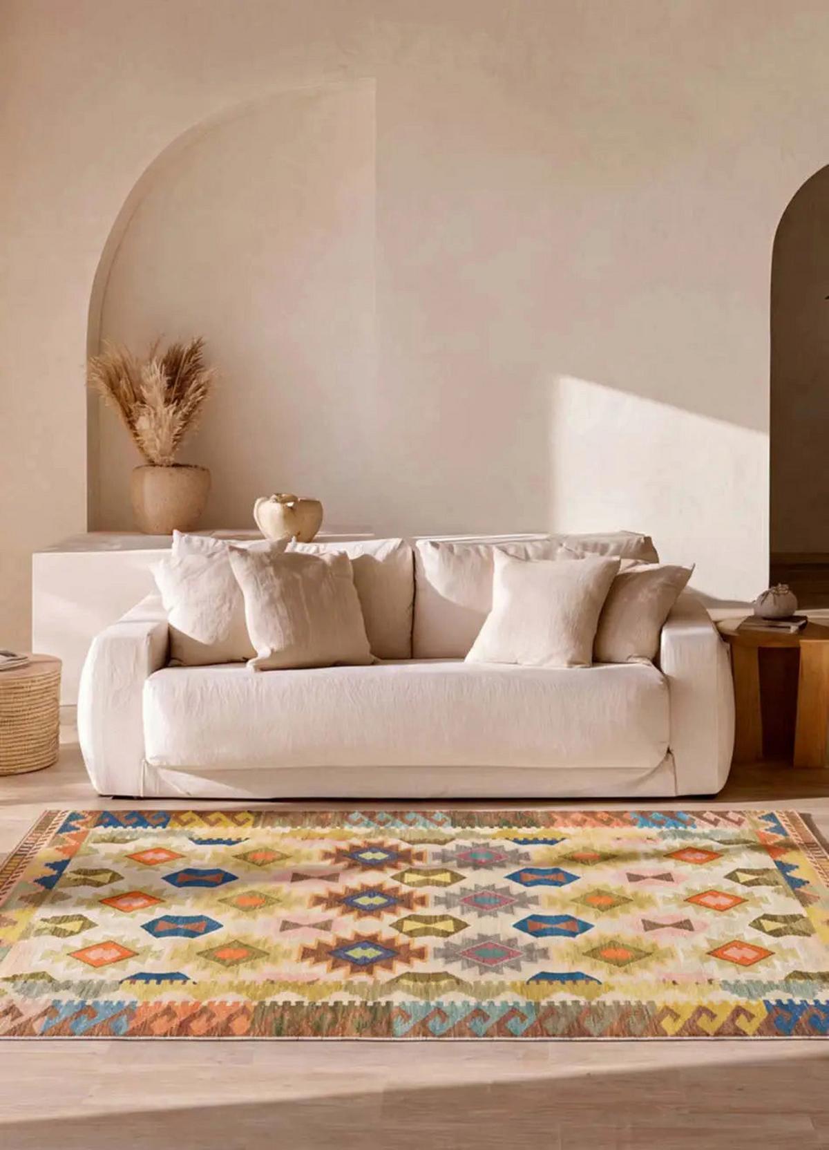 FLACHGEWEBETEPPICH Mehrfarbig Serak 140/200 cm - Multicolor, Textil (140/200cm) - Atticgo