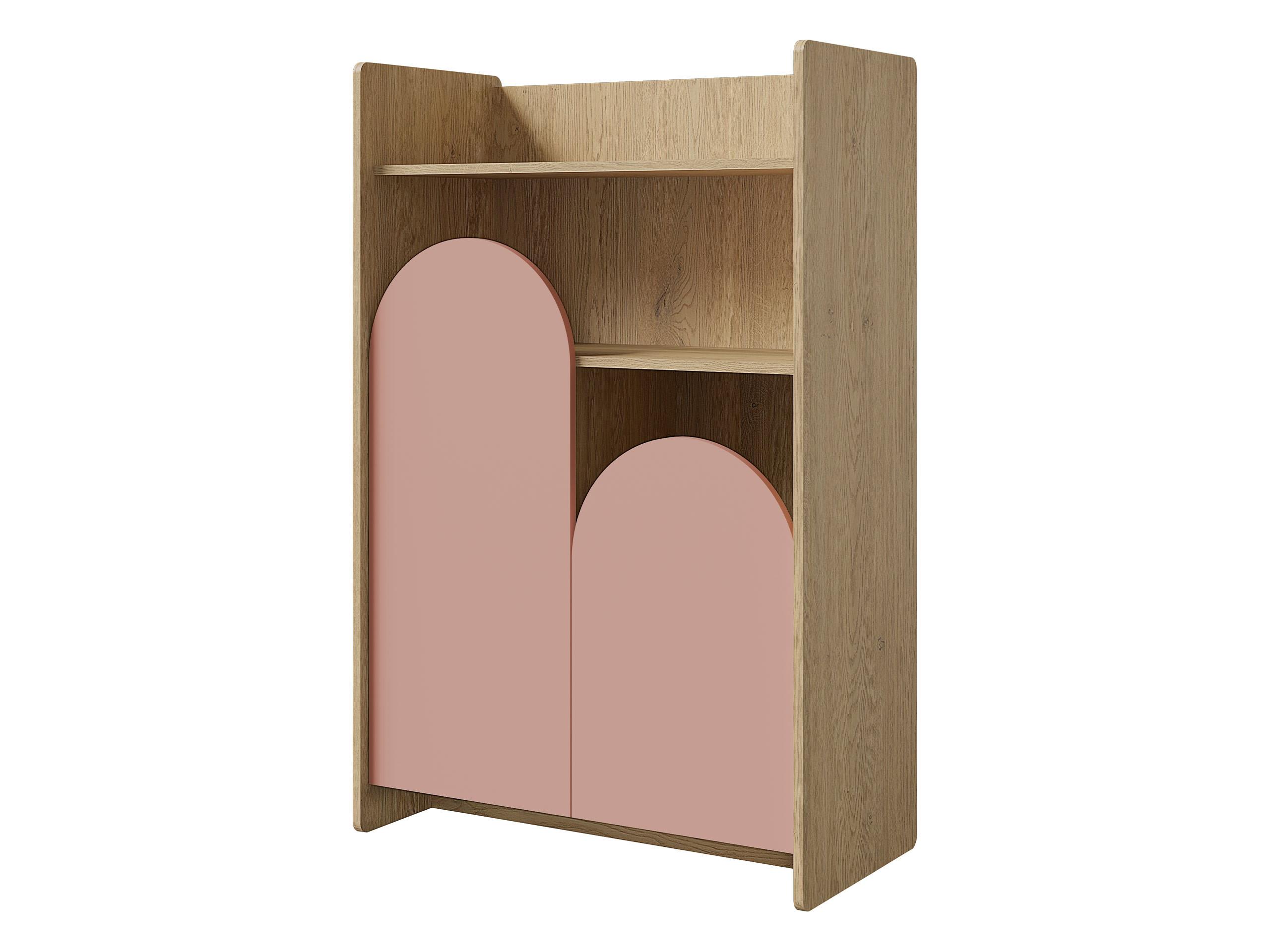 KINDERREGAL Lexi 2D 08 - Eichefarben/Rosa, Holzwerkstoff (84/128/40cm) - MIRJAN24
