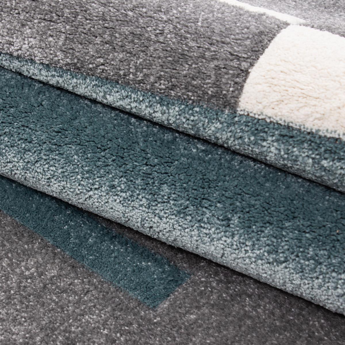 KURZFLORTEPPICH LATEMAR, kariert, Blau, 200 x 290 cm - Blau, Textil (290/200cm) - KADIMA DESIGN