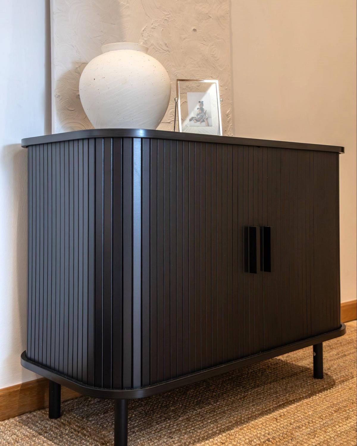 SCHRANK Schwarz Bradley - Schwarz, Holzwerkstoff (80/60/40cm) - Beliani
