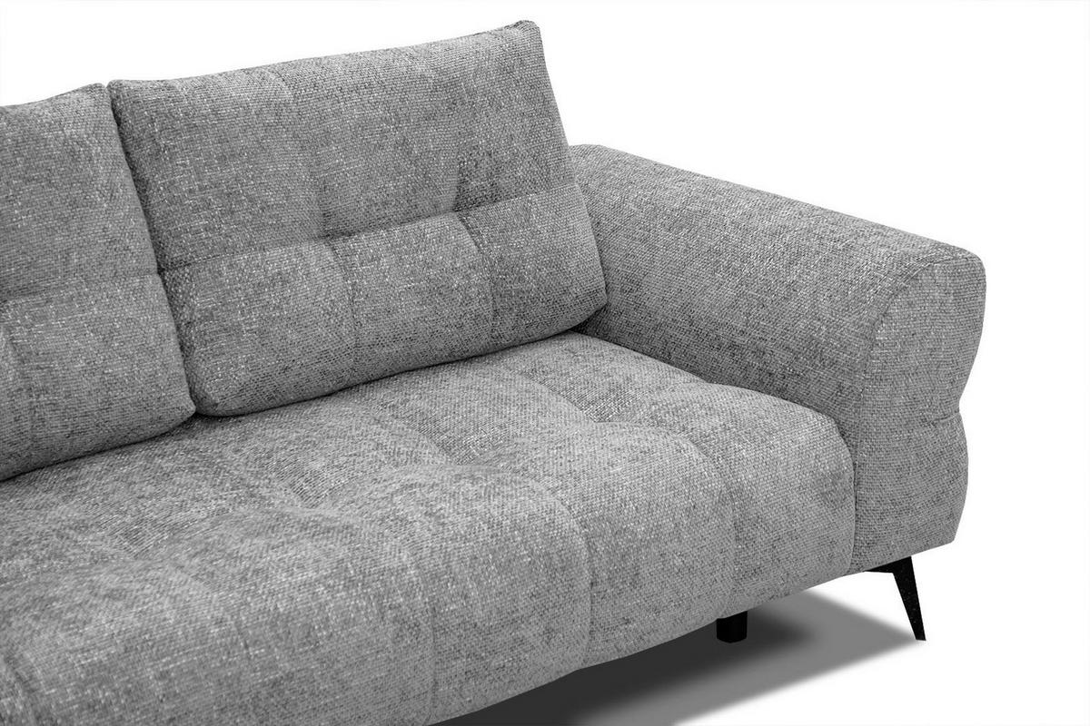 ECKSOFA SALVINI 5-Sitzer, grau - Schwarz/Grau, Holzwerkstoff/Textil (158/292cm) - Wozimo