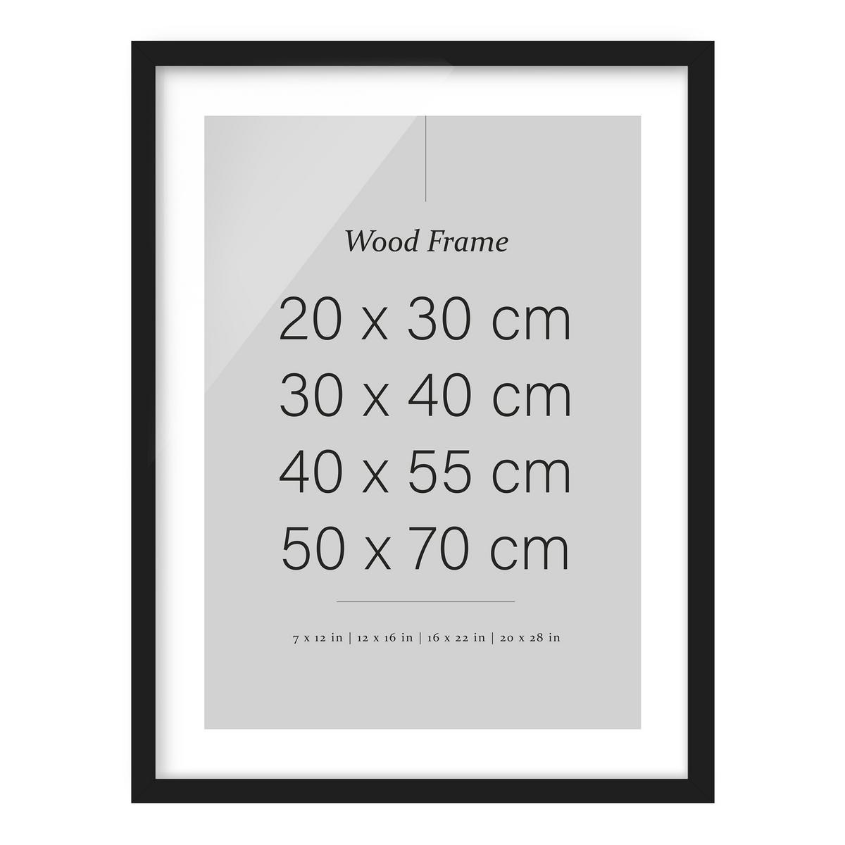 DOPPELGLAS-BILDERRAHMEN Leerrahmen Schwarz 50/70 cm - Schwarz, Holz (50/70cm) - Bilderwelten