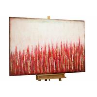 ACRYLBILD HANDGEMALT 120/80 cm - Beige/Rot, Holz/Textil (120/80cm) - KUNSTLOFT