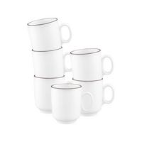 BECHER MIT HENKEL Sento Home Pure Lines Chocolate Brown 400 ml 6er Set - Dunkelbraun, Keramik (0.4L) - Seltmann Weiden