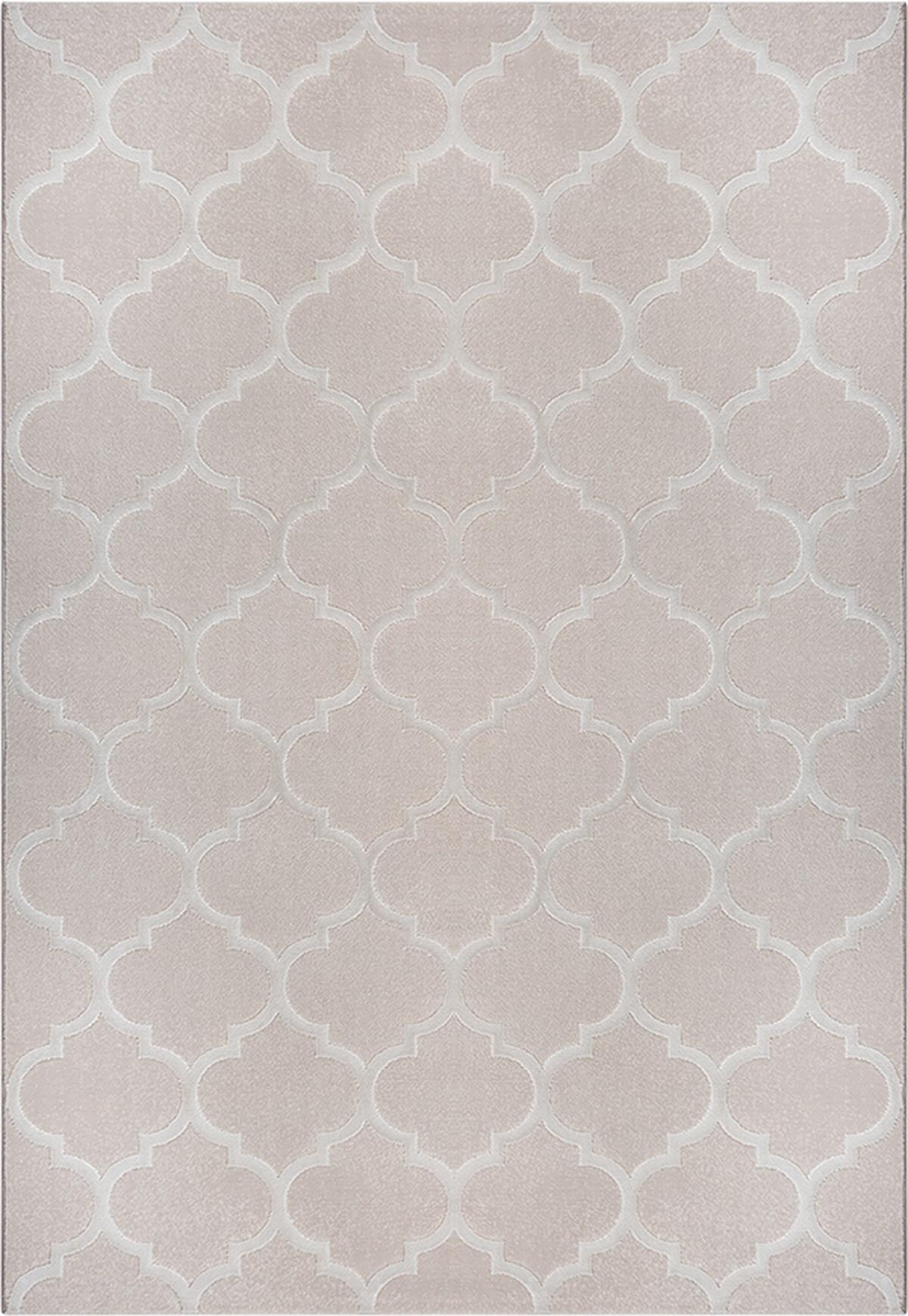 KURZFLORTEPPICH Orientalisch ERESMA Polyester Beige 120 x 170 cm - Beige, Textil (120/170cm) - KADIMA DESIGN