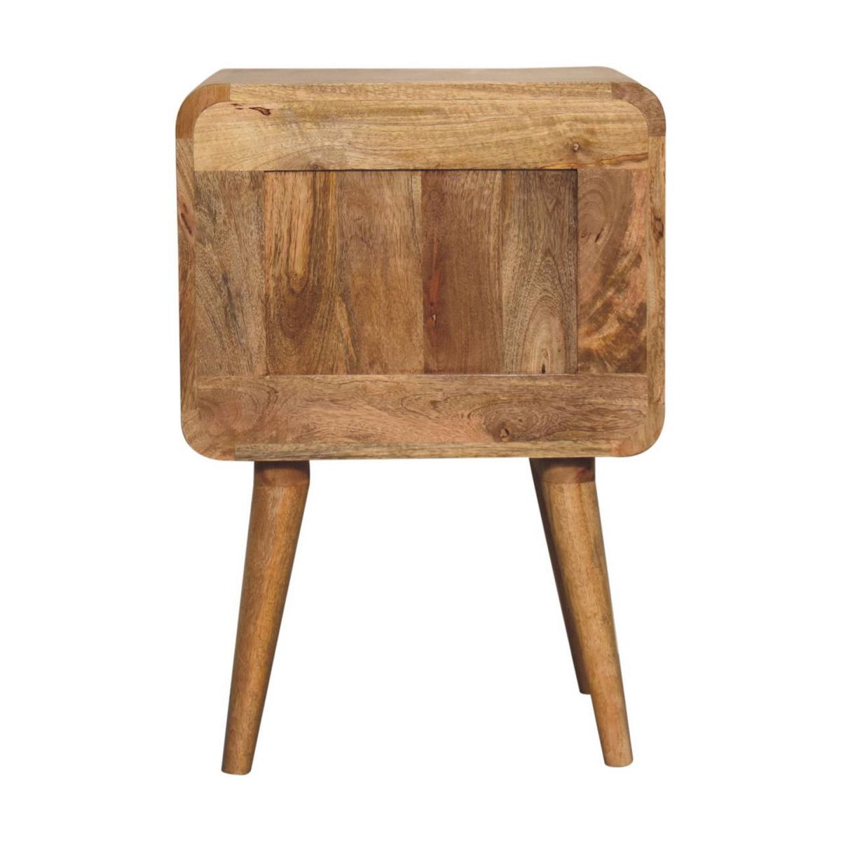 NACHTTISCH T-Bar Riffel, beige - Beige/Messingfarben, Mangoholz/Holz (45/65/35cm) - Artisan Furniture
