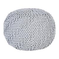 POUF Priene 50/50/35 cm - Grau, Naturmaterialien/Textil (50/35/50cm) - Beliani