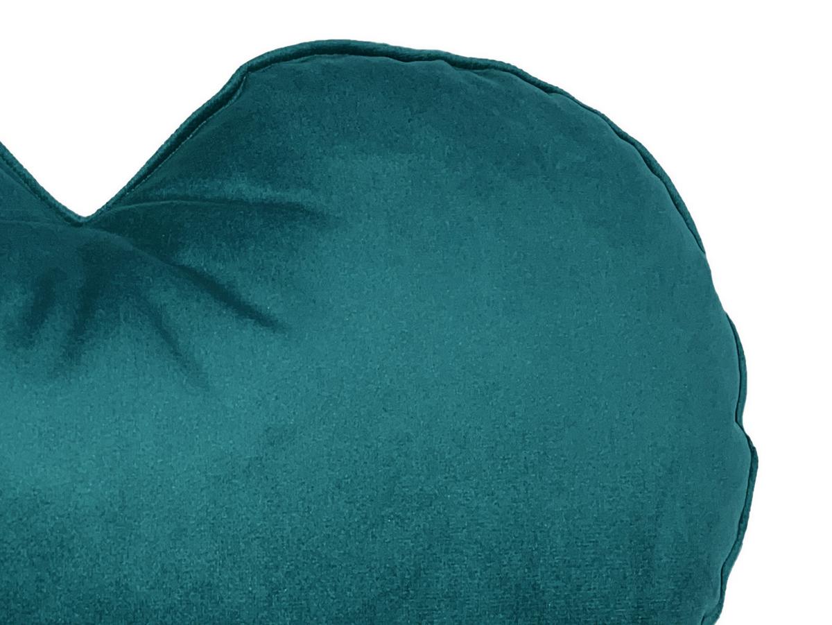 HERZKISSEN Samt&Sonders petrol 35x32 cm - Petrol, Textil (34/32cm) - beties Heimtextil