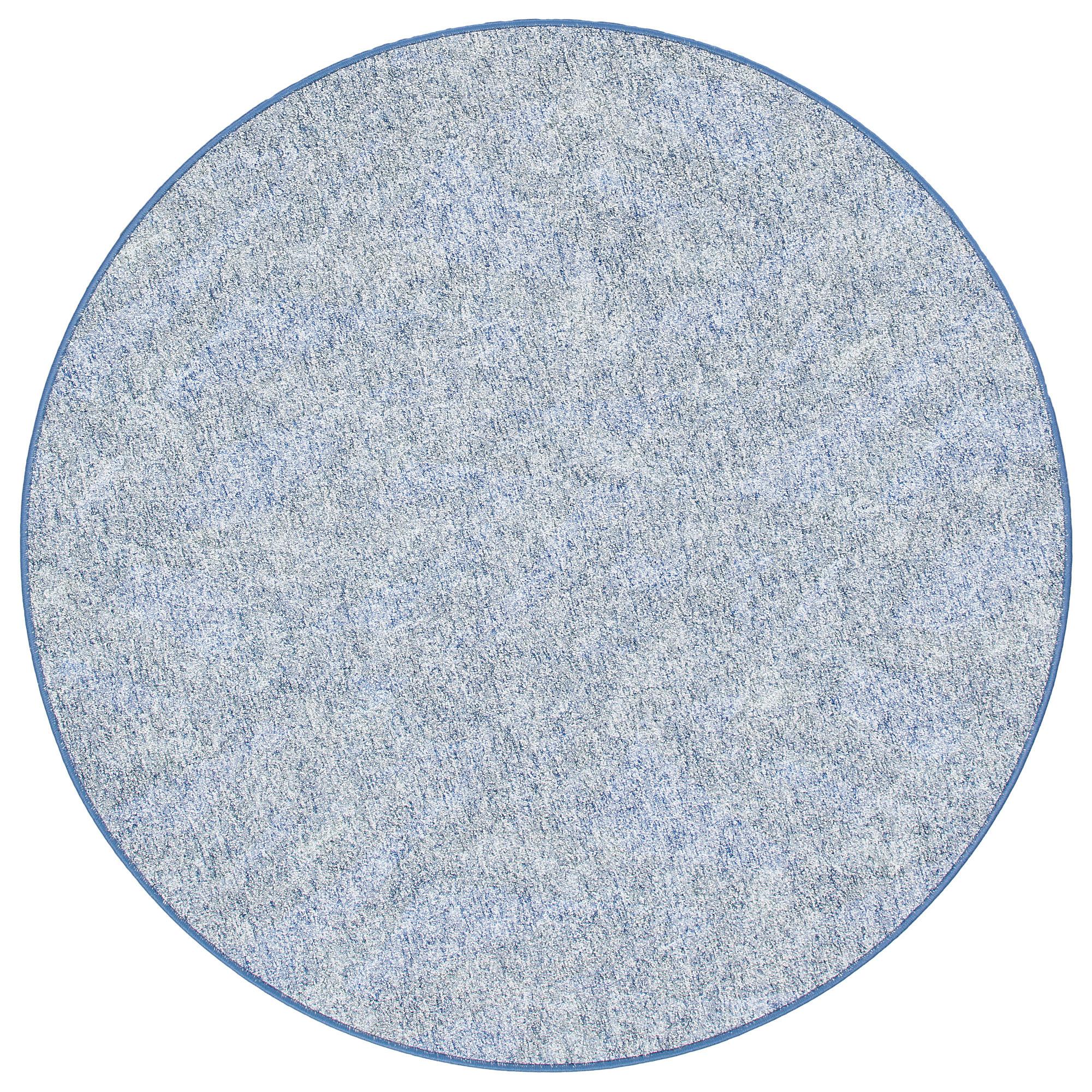 SCHLINGENTEPPICH MEMORY MELIERT RUND - Blau, Textil (133/133cm) - Snapstyle